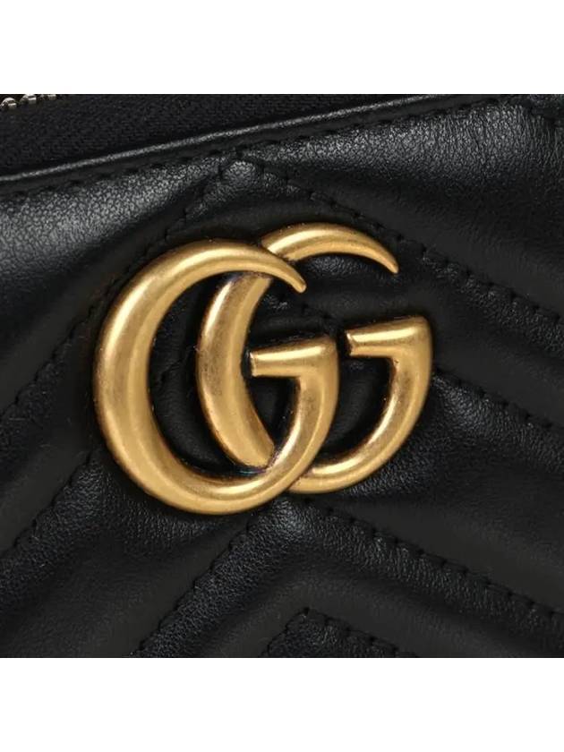 GG Marmont Chevron Matelasse Zipper Around Long Wallet Black - GUCCI - BALAAN 8