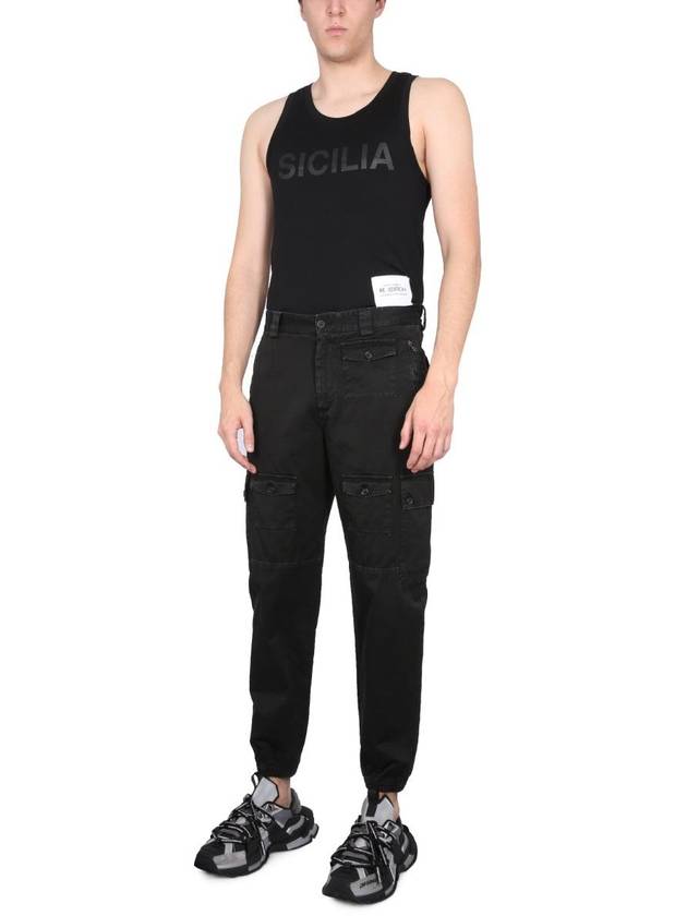 Pocket Cargo Straight Pants Black - DOLCE&GABBANA - BALAAN 3