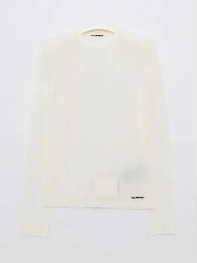 Crew Neck Cotton Long Sleeve T-Shirt White - JIL SANDER - BALAAN 2