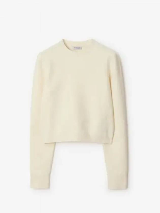 Cotton Wool Blend Sweater Snow 315240 - BURBERRY - BALAAN 1