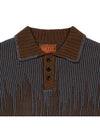 Men's I4SN03BR Artificial Meteor Shower Collar Short Sleeve Knit Brown - IOEDLE - BALAAN 3