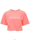 Logo Printed Cropped Short Sleeve T-Shirt Pink - FENDI - BALAAN 3