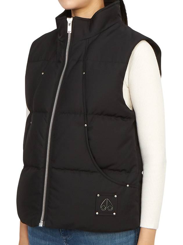 Women's Logo Patch Zipper Padded Vest Black - MOOSE KNUCKLES - BALAAN 4