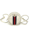 598661 White leather WEB GG Ophidia mini round gold chain backpack - GUCCI - BALAAN 1