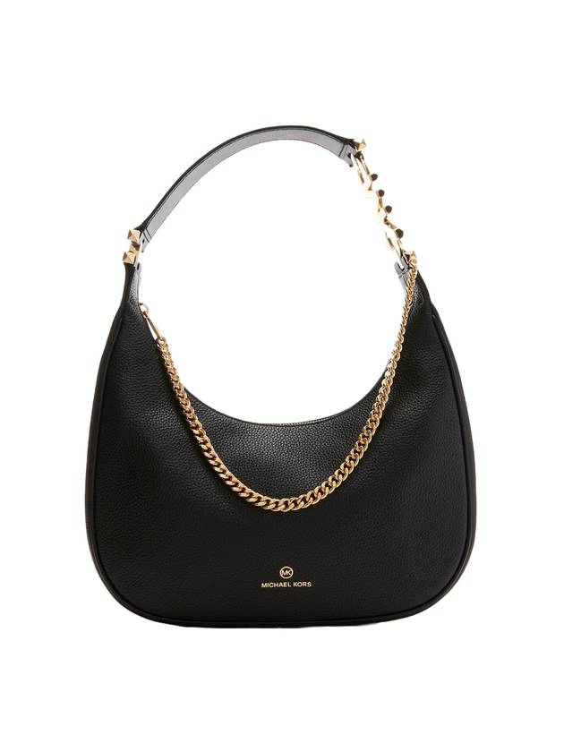 Women's Piper Leather Hobo Shoulder Bag Black - MICHAEL KORS - BALAAN 1