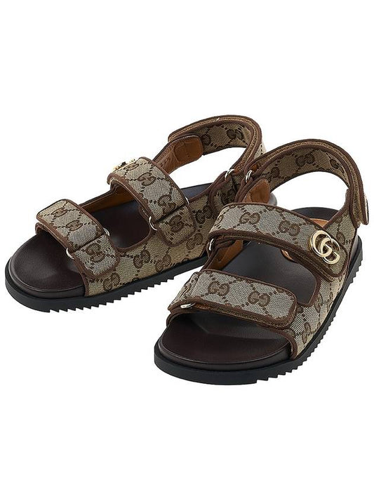 Double G Canvas Sandals Beige - GUCCI - BALAAN 2