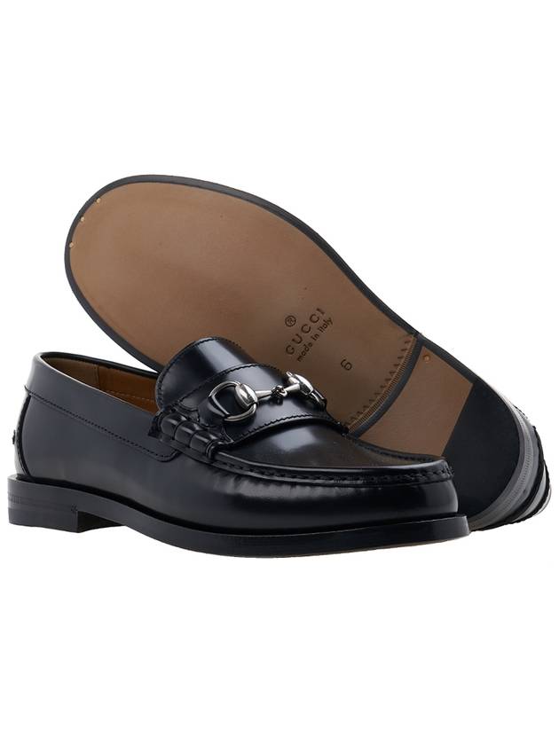 Horsebit Detail Leather Loafers Black - GUCCI - BALAAN 6