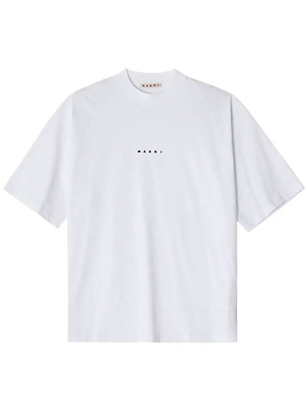 Logo Organic Cotton Short Sleeve T-Shirt White - MARNI - BALAAN 5