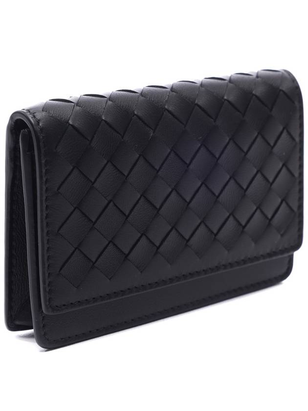 Men's Intrecciato Card Wallet Black - BOTTEGA VENETA - BALAAN 4