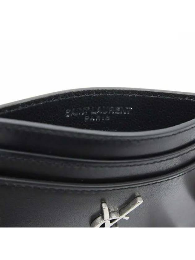 Monogram Card Case in Smooth Leather Black - SAINT LAURENT - BALAAN 6