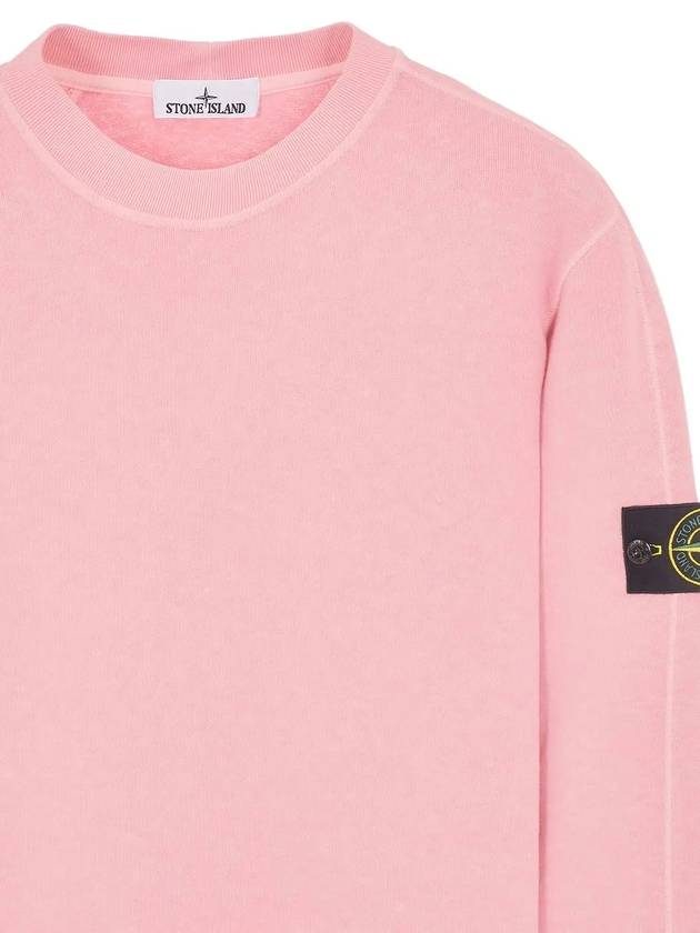 Logo Patch Crew Neck Sweatshirt Pink - STONE ISLAND - BALAAN 7