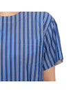 Stripe Cotton Poplin Pullover Short Dress Blue - SACAI - BALAAN 9