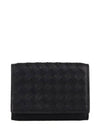 Intrecciato Small Card Wallet Black - BOTTEGA VENETA - BALAAN.