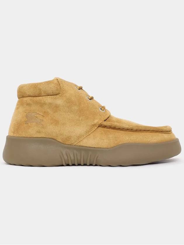 Suede Log Worker Boots Beige - BURBERRY - BALAAN 4