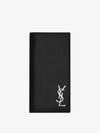 Men's Monogram Silver Logo Leather Long Wallet Black - SAINT LAURENT - BALAAN 2