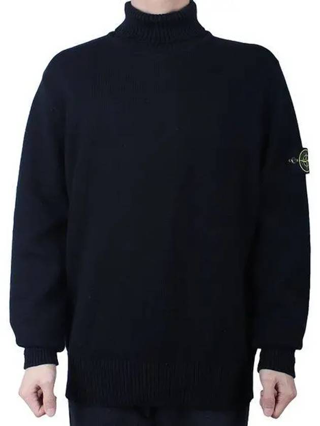 Logo Badge Turtleneck Sweatshirt Black - STONE ISLAND - BALAAN 2