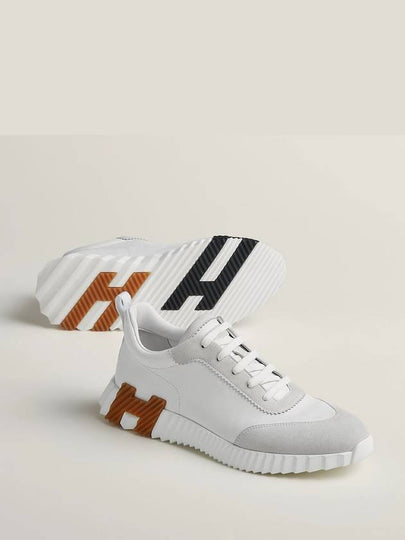 Bouncing Sneakers Calfskin Suede Goatskin Blanc - HERMES - BALAAN 2