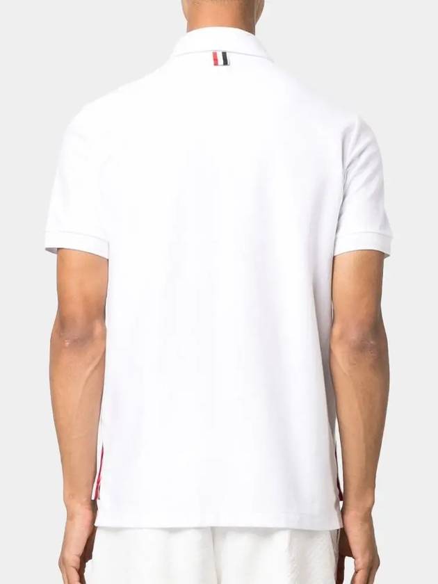 RWB Stripe Polo Shirt White - THOM BROWNE - BALAAN 5