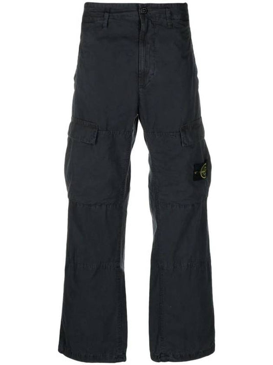 Old Treatment Brushed Cotton Canvas Cargo Straight Pants - STONE ISLAND - BALAAN 1