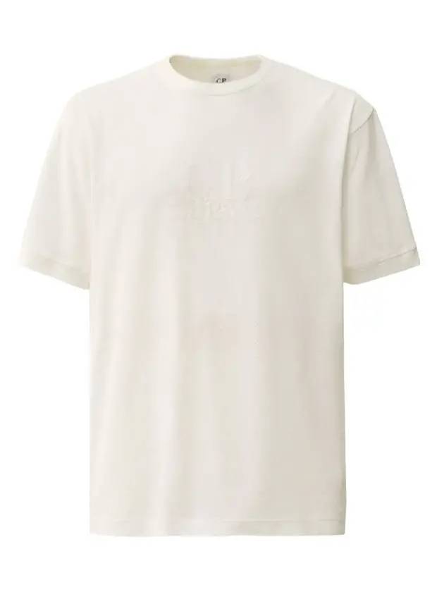 Piquet Waffle Logo Short Sleeve T-Shirt White - CP COMPANY - BALAAN 3