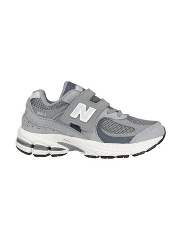 Kids 2002 Hook and Loop Low Top Sneakers Gray - NEW BALANCE - BALAAN 1