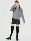 Jewelry Neck Wool Knit Top Grey - METAPHER - BALAAN 3