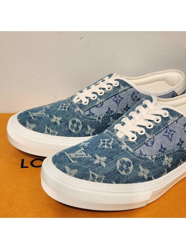 Men's Trocadero Denim Monogram Sneakers - LOUIS VUITTON - BALAAN 4