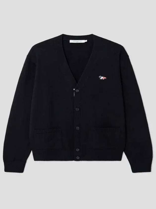 Tricolor Fox Patch Classic Cardigan Black - MAISON KITSUNE - BALAAN 3