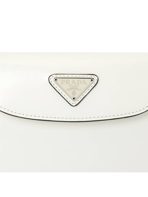 Cleo Brushed Leather Mini Shoulder Bag White - PRADA - BALAAN 10