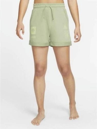 01 DM7662 386 Women s Yoga Dry Fit Graphic Short Pants Green - NIKE - BALAAN 1