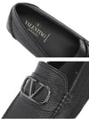 V Logo Signature Calfskin Driving Shoes Black - VALENTINO - BALAAN.