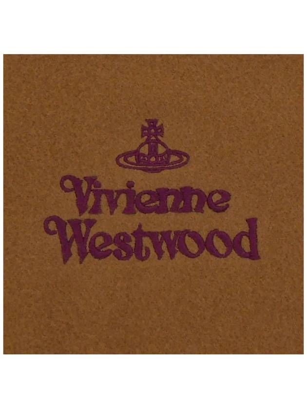 Embroidered Logo Wool Muffler Camel 81030007 C407 - VIVIENNE WESTWOOD - BALAAN 4