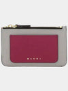 Saffiano Two-Tone Zipper Card Wallet Grey Purple - MARNI - BALAAN 2