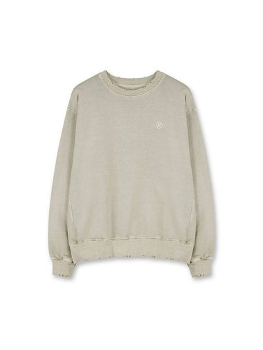 Unisex Pigment Damaged Sweatshirt Sand Beige - NUAKLE - BALAAN 1