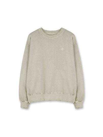 Unisex Pigment Damaged Sweatshirt Sand Beige - NUAKLE - BALAAN 2