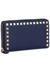 Rockstud Zipper Long Wallet Stampa Alce GWP00079AVSH03 M30 Navy - VALENTINO - BALAAN 2