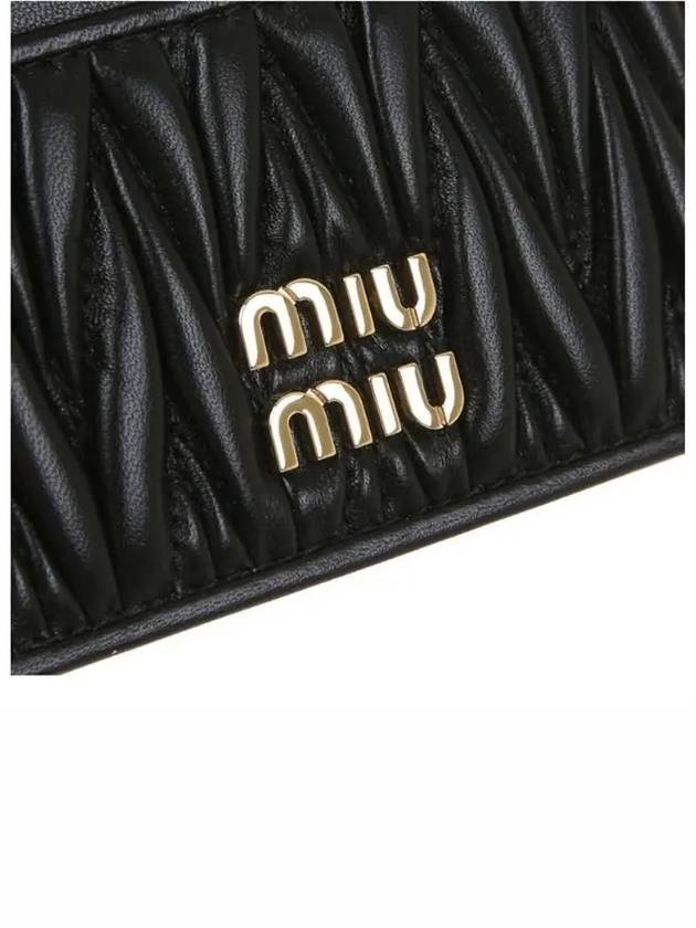 Matelasse Nappa Leather Card Wallet Black - MIU MIU - BALAAN 4