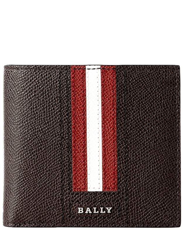 Men's Trasai Vertical Logo Leather Half Wallet Brown - BALLY - BALAAN 2