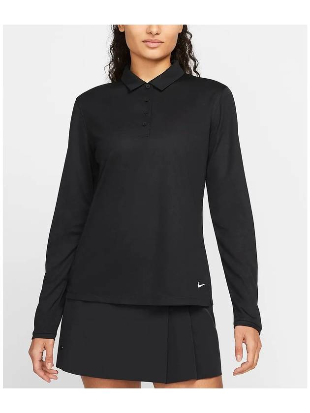 Women's Golf Dri Fit Victory Long Sleeve Polo Shirt Black - NIKE - BALAAN 4