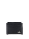 Lee Vegan Slim Logo Polyurethane Card Wallet Black - VIVIENNE WESTWOOD - BALAAN 1