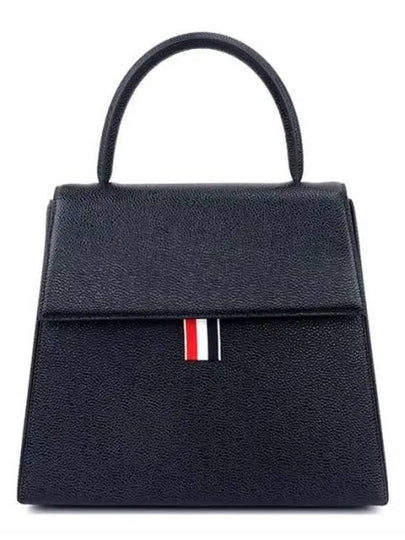 Trapeze Leather Tote Bag Black - THOM BROWNE - BALAAN 2