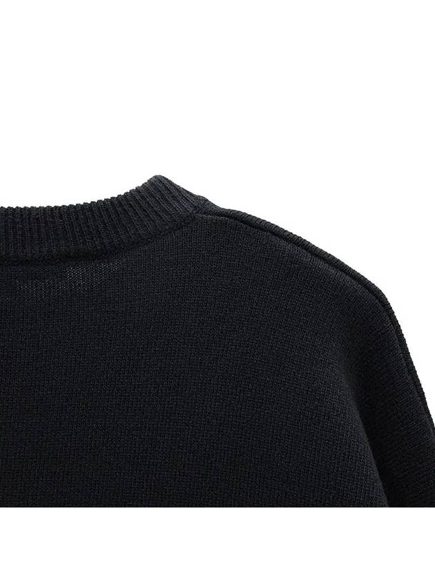 Intarsia Fox Head Comfort Knit Top Black - MAISON KITSUNE - BALAAN 9