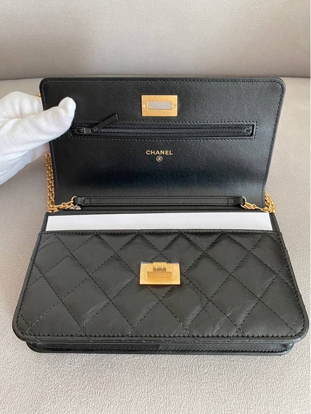 Vintage 255 WOC Vintage Calfskin Black Gold Plated A70328 (Builtin Chip Version) - CHANEL - BALAAN 7