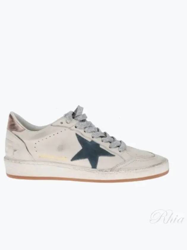 Ballstar Leather Low Top Sneakers Smoke Blue White - GOLDEN GOOSE - BALAAN 2