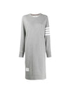 Classic Loopback 4-Bar Sweater Midi Dress Light Grey - THOM BROWNE - BALAAN 2