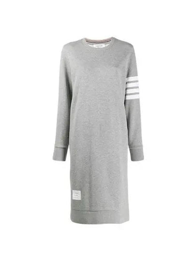 Classic Loopback 4-Bar Sweater Midi Dress Light Grey - THOM BROWNE - BALAAN 2