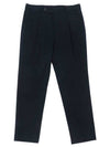 Tapered fit one tuck cotton pants NAVY - BLACKBROWN - BALAAN 1