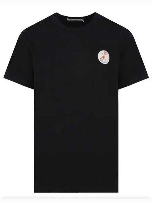 Olympia Artin Olly Flower FoPatch Classic Short Sleeve T-Shirt Black - MAISON KITSUNE - BALAAN.