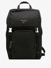 Re-Nylon Saffiano Leather Backpack Black - PRADA - BALAAN 4