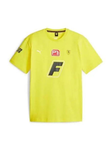 Ferrari Race Garage Crew Short Sleeve T Shirt Yellow 621122 04 - PUMA - BALAAN 1